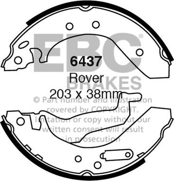 EBC Brakes 6437 - Brake Shoe Set autospares.lv