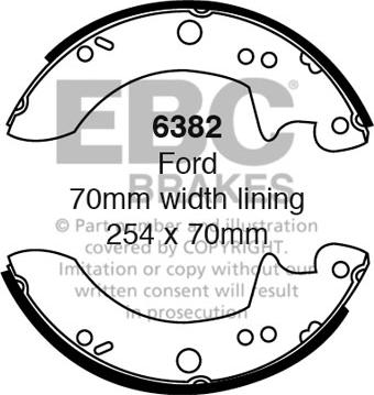 EBC Brakes 6382 - Brake Shoe Set autospares.lv