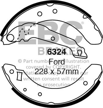 EBC Brakes 6324 - Brake Shoe Set autospares.lv