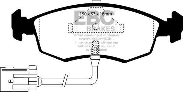 EBC Brakes DP961 - Brake Pad Set, disc brake autospares.lv