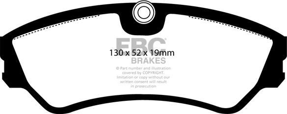 EBC Brakes DP967 - Brake Pad Set, disc brake autospares.lv