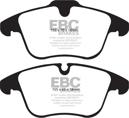 EBC Brakes DP41911R - Brake Pad Set, disc brake autospares.lv