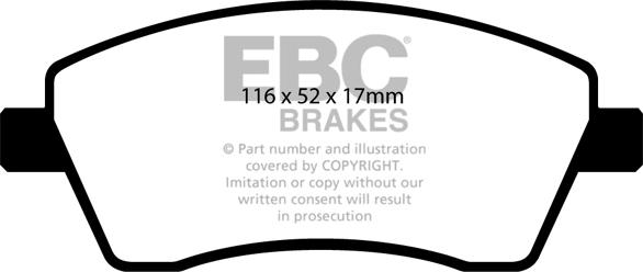 EBC Brakes DP41485R - Brake Pad Set, disc brake autospares.lv