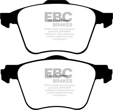 EBC Brakes DP41690R - Brake Pad Set, disc brake autospares.lv