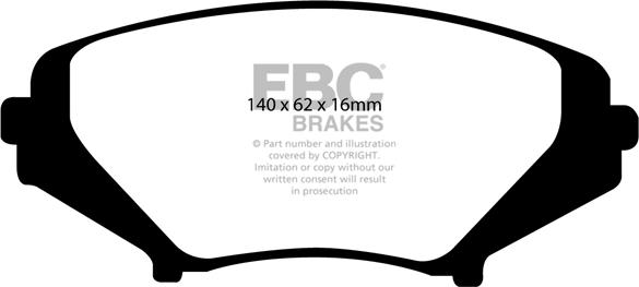 EBC Brakes DP41665R - Brake Pad Set, disc brake autospares.lv