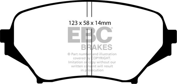 EBC Brakes DP41774R - Brake Pad Set, disc brake autospares.lv