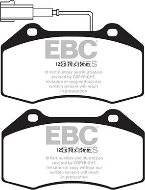 EBC Brakes DP42021R - Brake Pad Set, disc brake autospares.lv