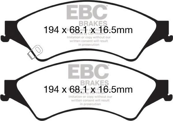 EBC Brakes DP42140R - Brake Pad Set, disc brake autospares.lv