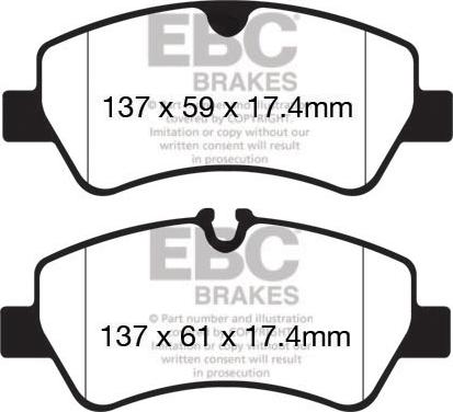 EBC Brakes DPX2152 - Brake Pad Set, disc brake autospares.lv