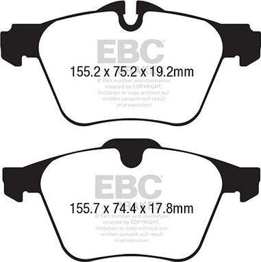 EBC Brakes DP42189R - Brake Pad Set, disc brake autospares.lv