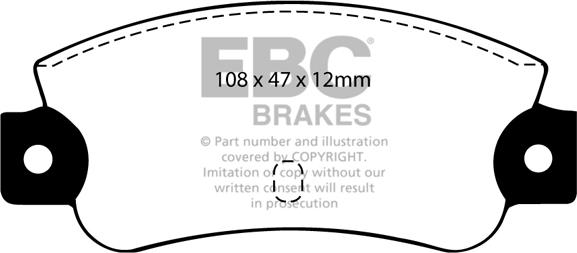 EBC Brakes DP501 - Brake Pad Set, disc brake autospares.lv