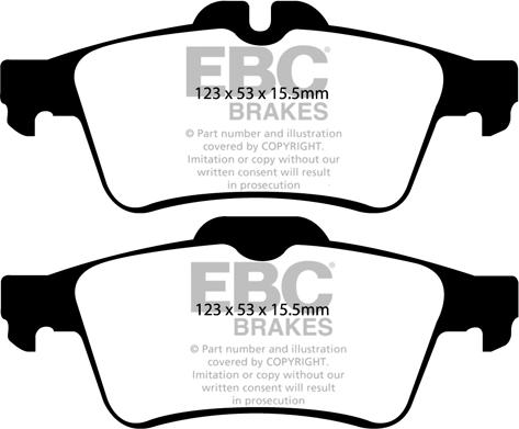 EBC Brakes DP51749NDX - Brake Pad Set, disc brake autospares.lv