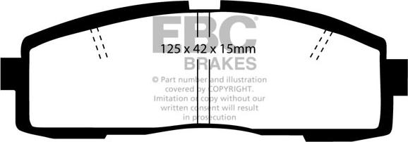 EBC Brakes DP608/2 - Brake Pad Set, disc brake autospares.lv