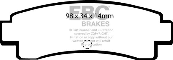 EBC Brakes DP682 - Brake Pad Set, disc brake autospares.lv