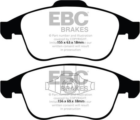 EBC Brakes DP21992 - Brake Pad Set, disc brake autospares.lv