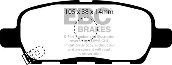 EBC Brakes DP1955 - Brake Pad Set, disc brake autospares.lv