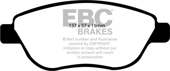 EBC Brakes DP1966 - Brake Pad Set, disc brake autospares.lv