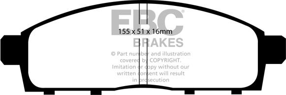 EBC Brakes DP1963 - Brake Pad Set, disc brake autospares.lv