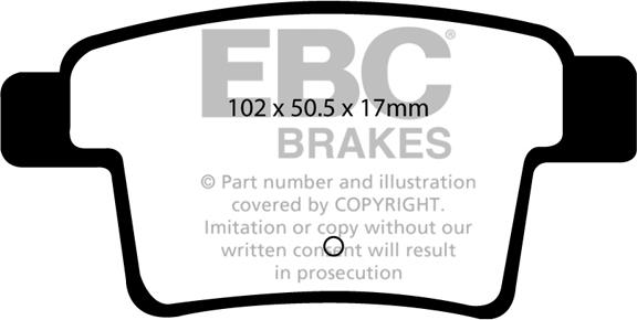 EBC Brakes DP1967 - Brake Pad Set, disc brake autospares.lv