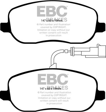 EBC Brakes DP1906 - Brake Pad Set, disc brake autospares.lv