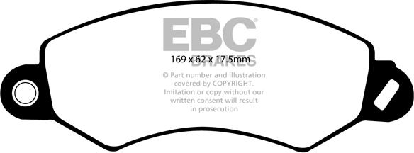 EBC Brakes DP1919 - Brake Pad Set, disc brake autospares.lv