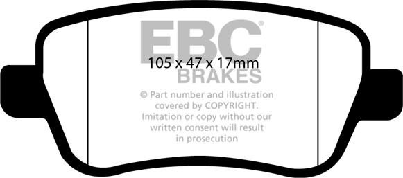 EBC Brakes DP21910 - Brake Pad Set, disc brake autospares.lv