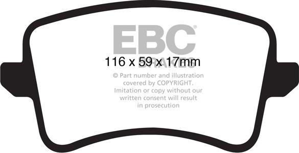 EBC Brakes DP91988 - Brake Pad Set, disc brake autospares.lv