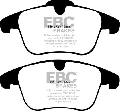 EBC Brakes DP1932 - Brake Pad Set, disc brake autospares.lv