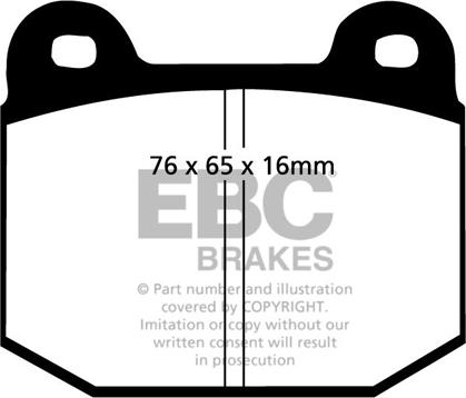 EBC Brakes DP2197 - Brake Pad Set, disc brake autospares.lv