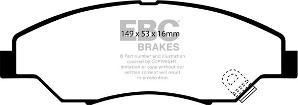 EBC Brakes DP1404 - Brake Pad Set, disc brake autospares.lv