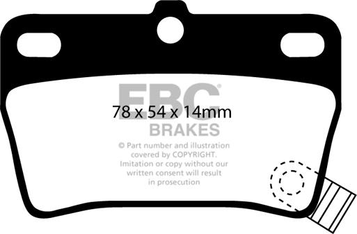 EBC Brakes DP1403 - Brake Pad Set, disc brake autospares.lv