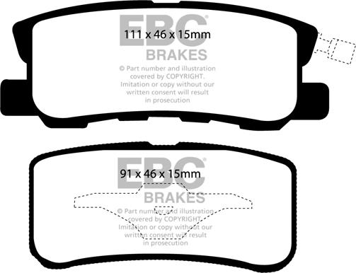 EBC Brakes DP61407 - Brake Pad Set, disc brake autospares.lv