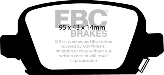 EBC Brakes DP1410 - Brake Pad Set, disc brake autospares.lv