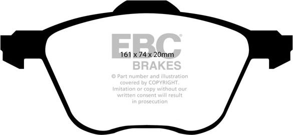 EBC Brakes DP1413 - Brake Pad Set, disc brake autospares.lv