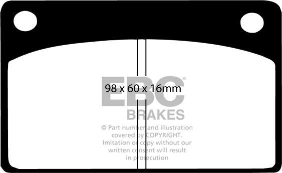 EBC Brakes DP143 - Brake Pad Set, disc brake autospares.lv