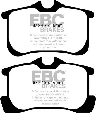 EBC Brakes DP1422 - Brake Pad Set, disc brake autospares.lv