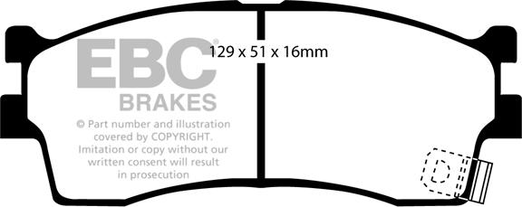 EBC Brakes DP1475 - Brake Pad Set, disc brake autospares.lv