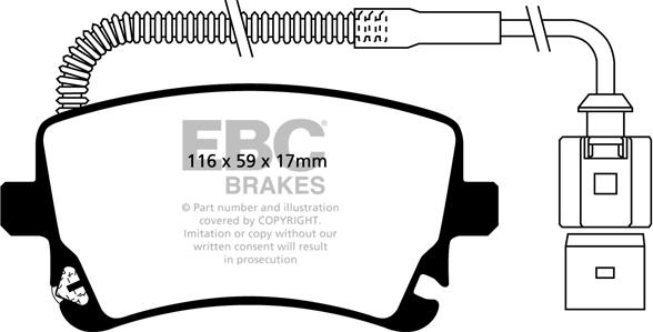 EBC Brakes DP1470 - Brake Pad Set, disc brake autospares.lv