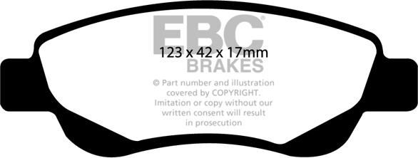 EBC Brakes DP1597 - Brake Pad Set, disc brake autospares.lv