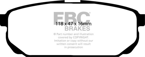 EBC Brakes DP1559 - Brake Pad Set, disc brake autospares.lv