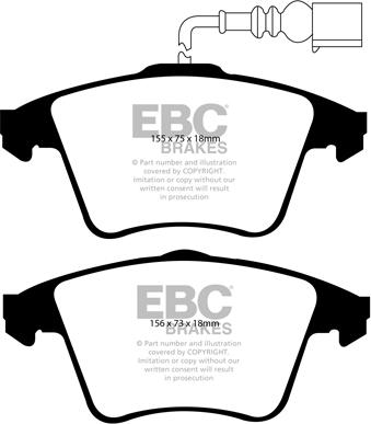 EBC Brakes DP1556 - Brake Pad Set, disc brake autospares.lv