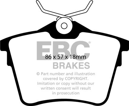 EBC Brakes DP1551 - Brake Pad Set, disc brake autospares.lv