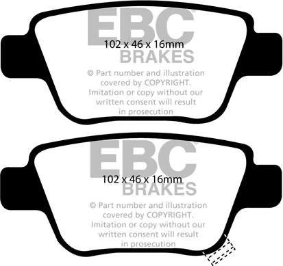 EBC Brakes DP1519 - Brake Pad Set, disc brake autospares.lv