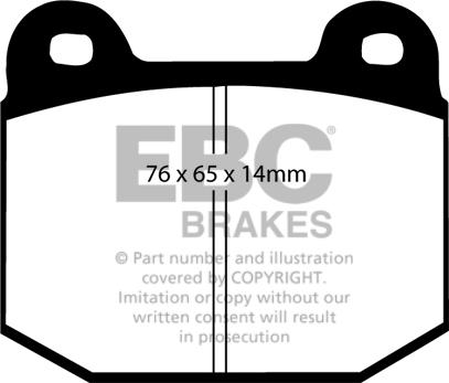 EBC Brakes DP1537 - Brake Pad Set, disc brake autospares.lv