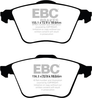 EBC Brakes DP51574NDX - Brake Pad Set, disc brake autospares.lv