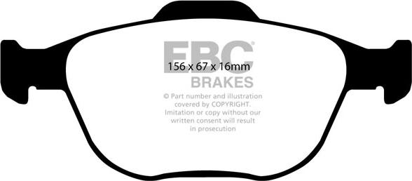 EBC Brakes DP91641 - Brake Pad Set, disc brake autospares.lv