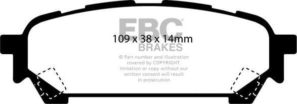 EBC Brakes DP1687 - Brake Pad Set, disc brake autospares.lv