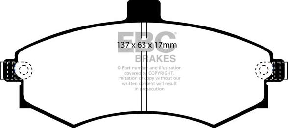 EBC Brakes DP1670 - Brake Pad Set, disc brake autospares.lv