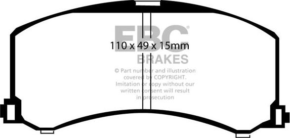 EBC Brakes DP1041 - Brake Pad Set, disc brake autospares.lv