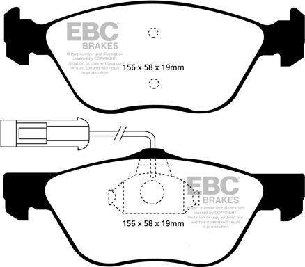 EBC Brakes DP1061 - Brake Pad Set, disc brake autospares.lv